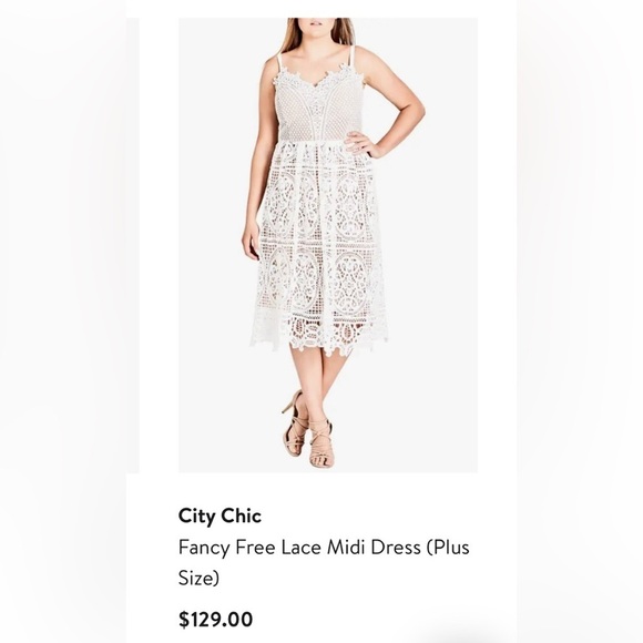 NWT City Chic white lace dress size 18W - Picture 6 of 6